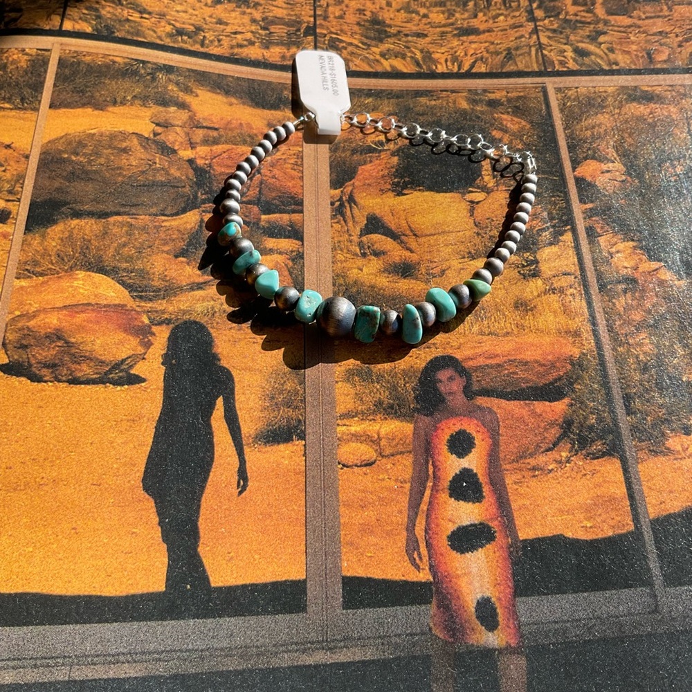 Turquoise and STERLING Silver Beaded Bracelet🆕️ - Picture 2 of 4